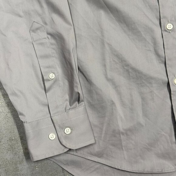 Egara Dress Shirt Skinny Fit Stretch Long Sleeve Cotton Grey 15 1/2 Medium - Picture 3 of 6